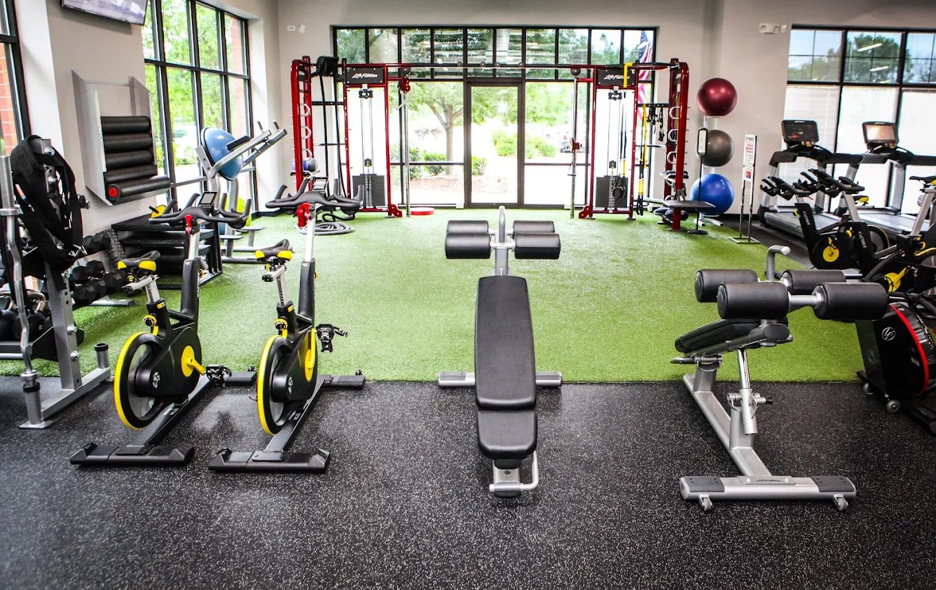 Functional training room with turf and rig